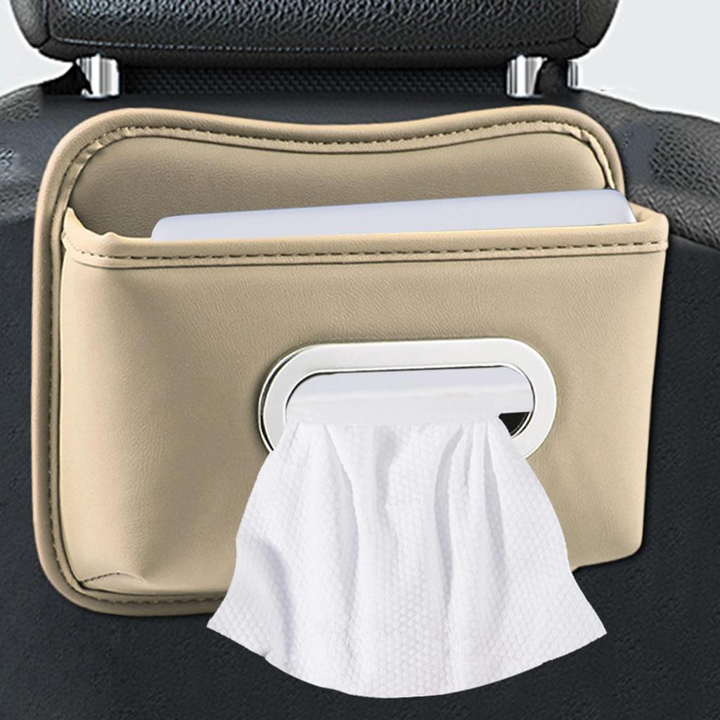 Tissue Holder For Car Leather Adhesive Organizer Tissue Dispenser For Car For Seat Back Armrest Console Sun Visor SUV Truck Home