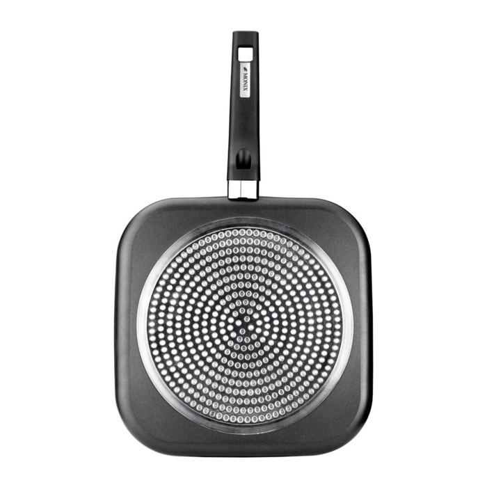 MONIX Resistent Plus | Gril Carré Sans Rainures 28 Cm, Fabriquée En Aluminium Avec Antiadhésif Innovations Sans PFOA, Compatible