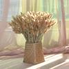 Office Tabletop Seaweed Woven Flower Basket Geometric Design Imitation Flower Vase Flower Arrangement