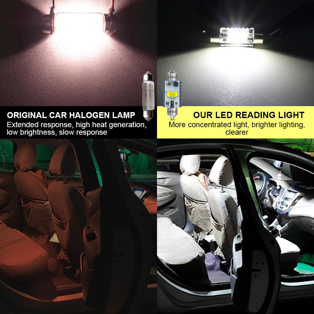 2pcs C10w C5w Festoon 31mm 36mm 39mm 42mm 3570 Super Bright Led Car Interior Reading Lamp LED Bulbs Dome Light White 12V 6000K