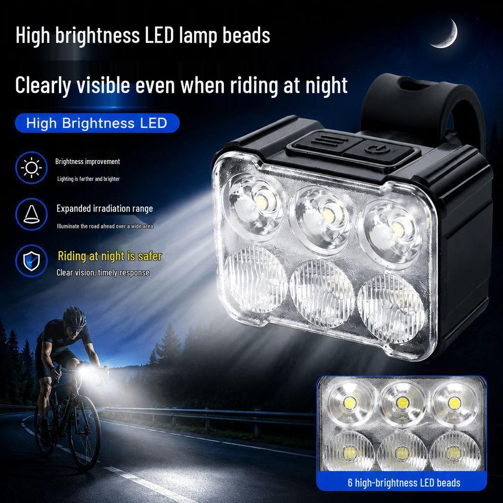 High-Brightness Waterproof Bicycle Headlight & Taillight Set for Night Riding - Energy-Saving Cycling Equipment