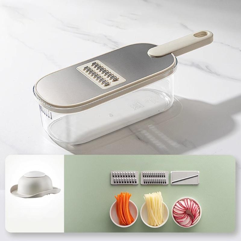 Multigunctional Vegetable Chopper 6 Interchangeable Blade Nonslip Handle Convenient Storage Designs Space Saving Grater