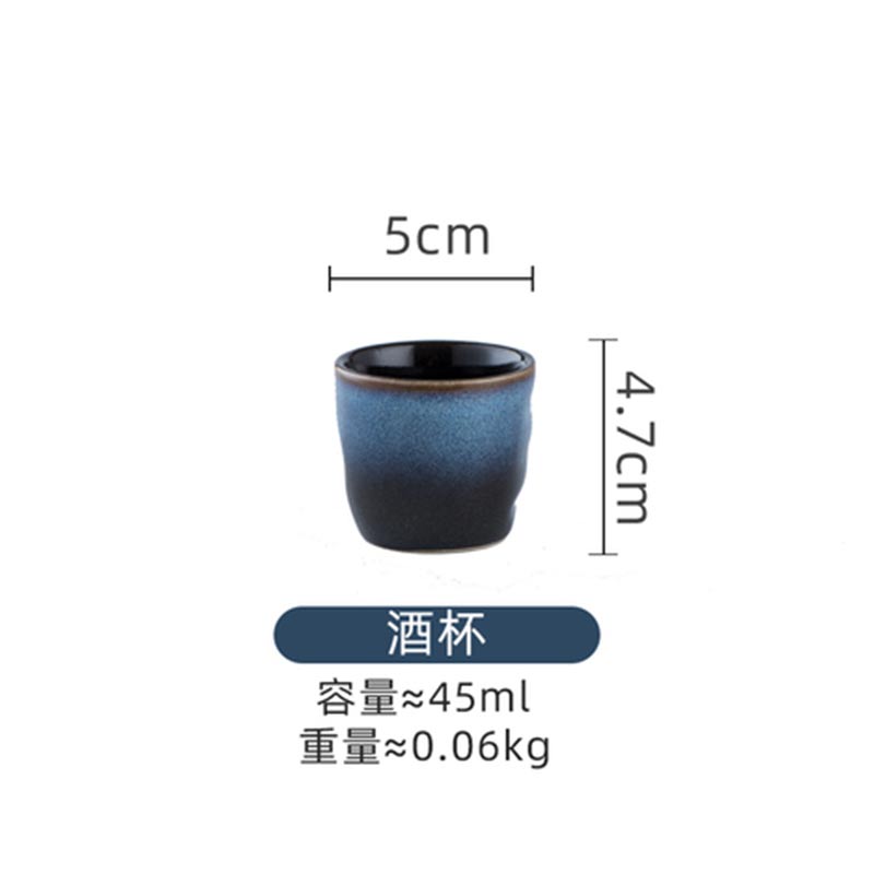 Keramik-Teetassen im japanischen Stil, Retro-Sake-Gläser, Weindekanter, Kung-Fu-Teetasse, Haushalts-Meistertasse, Tavernen-Weinzubehör