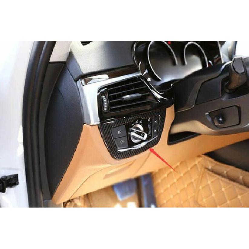 For BMW 5 Series G30 18-22 ABS Carbon Fiber Headlight Switch Control Cover Trim