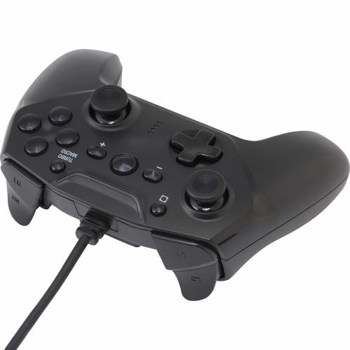 [Equipped with rapid fire/rear button] CYBER / Gyro controller wired type (for SWITCH) Black