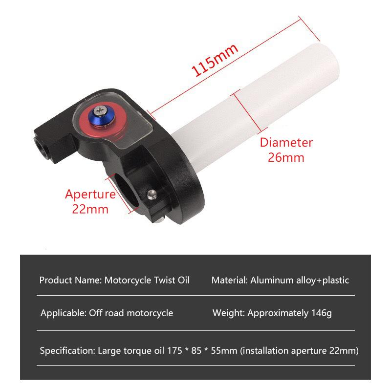 Punhos Acelerador para Motocicleta Acelerador de Giro Rápido 1/4 de Volta Punho Acelerador de Giro Rápido Para Motos de Terra Pit Bikes Motocross Peça Acessórios