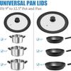 16-22-28-32cm Universal Lid for Pots Pans and Skillets Pot Lid with Heat Resistant Silicone Rim and Tempered Glass