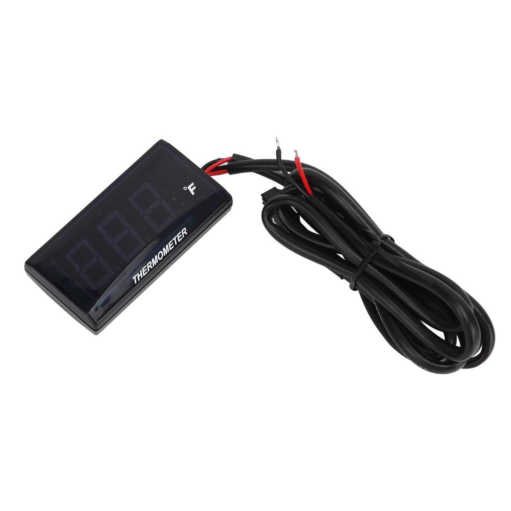 Water Temperature Gauge Fahrenheit Degree LCD Backlit Display Waterproof Water Temp Meter with 16mm Tee for Motorcycle
