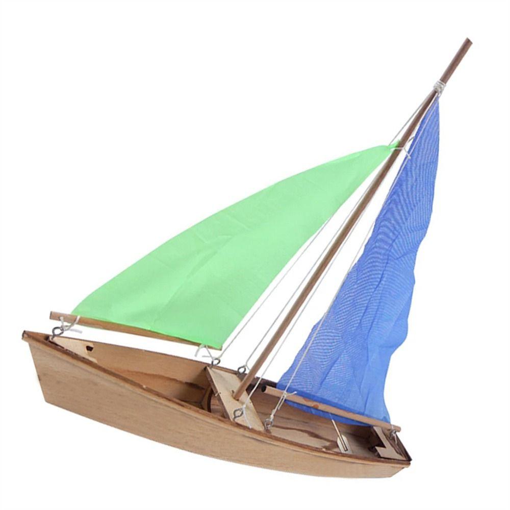 Children's Toys Wooden Boat Model Building Kits Self-propelled Sailing Toy Sailing Model