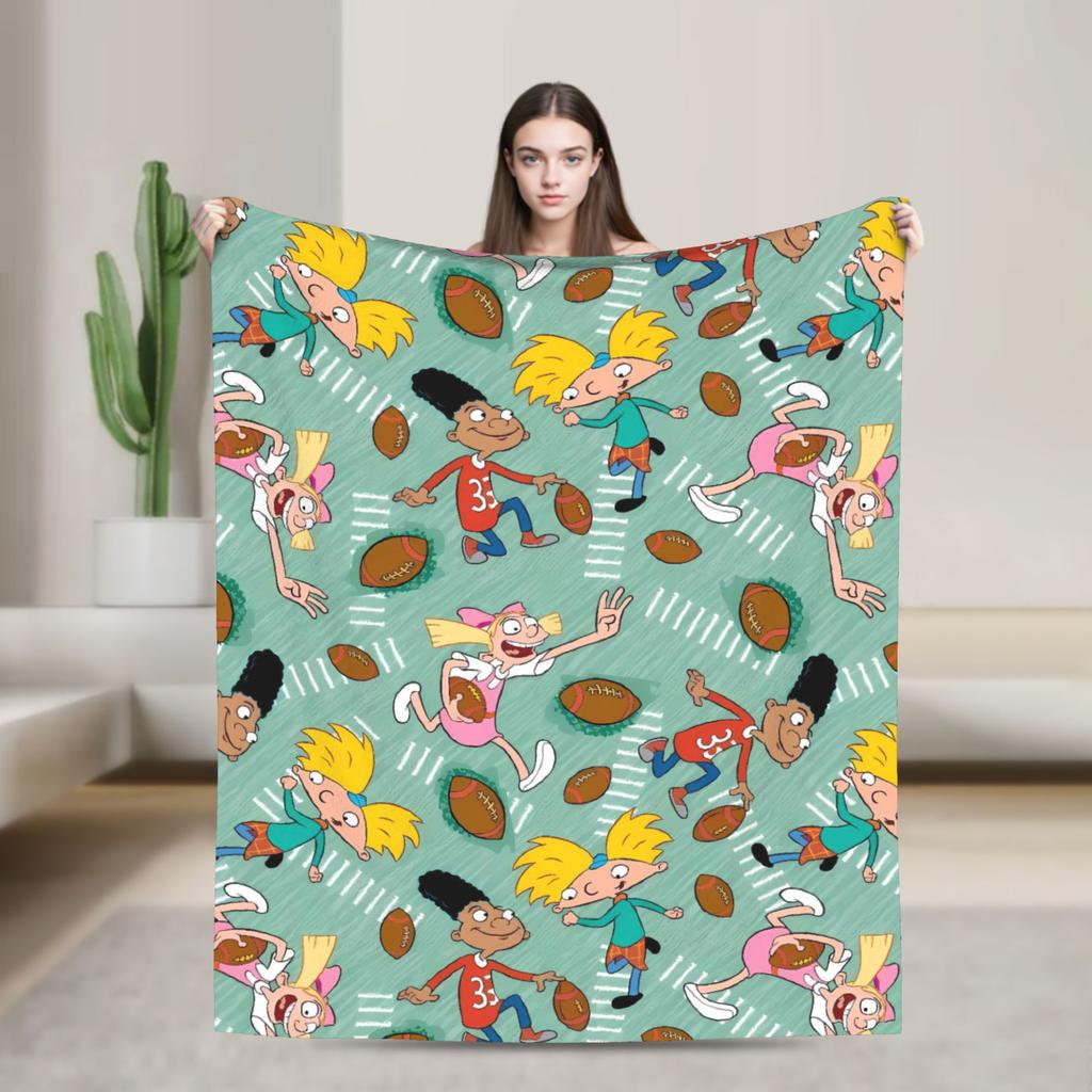 Manta do Hey Arnold Qualidade Macia Manta de Desenho Animado Inverno Crianças Adulto Sofá Cadeira Sofá Cama Colcha Gráfica
