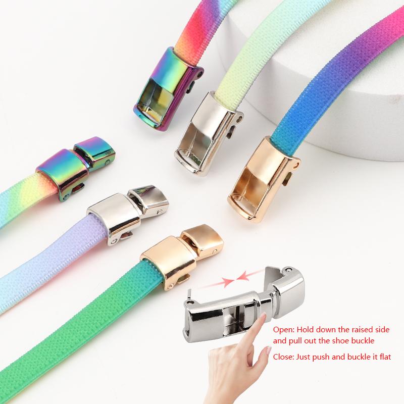 Elastic Shoe Laces with Metal Press Lock Flat Shoelaces Without Ties Easy To Use and Durable Sneaker Accessory Lazy Shoelace