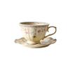 European-style Gold-Rimmed Coffee Cups And Saucers Ceramic Flower Design Coffee Cup Perfect for Cappuccino Latte