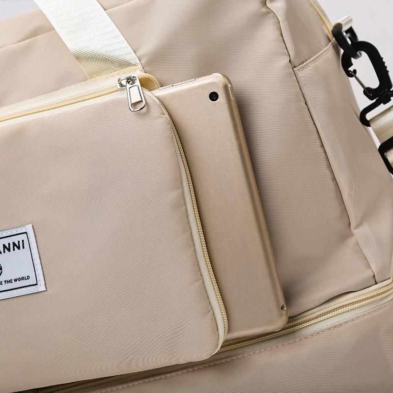 Leichte Faltbare Gepäcktasche Trocken-Nass-Trennung Großes Fassungsvermögen Multifunktionale Reisetasche Aufbewahrungstasche mit Fächern Schuhtaschen