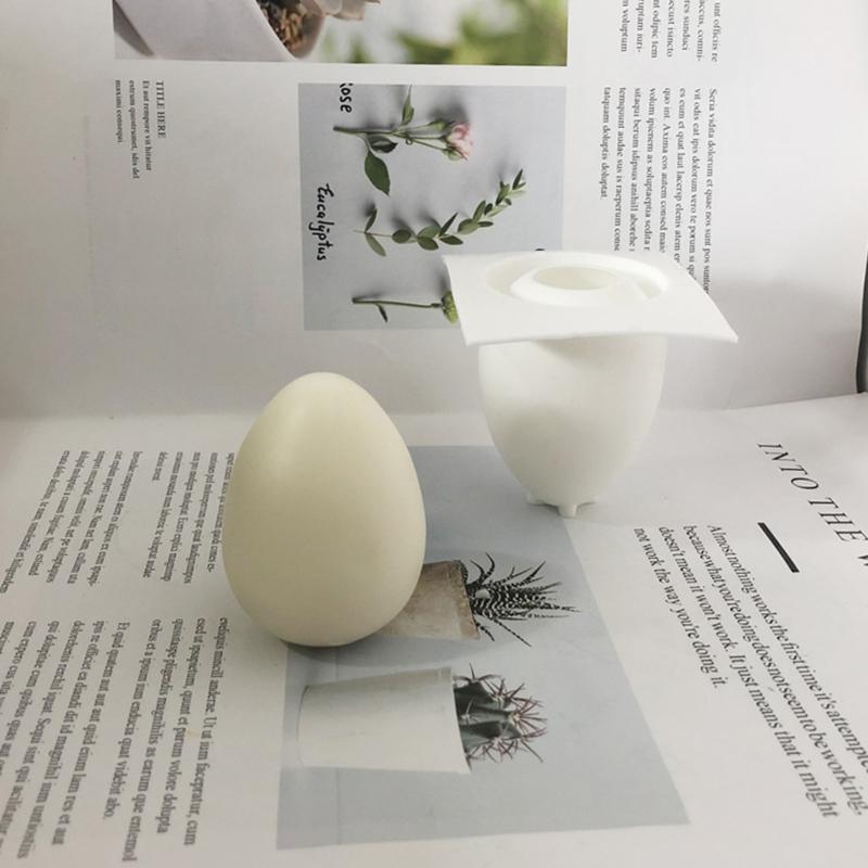 Cute Egg Shape Candle Making Mold Unique Resin Casting Silicone Mould for DIY Handmade Scented Candle Soap Cake Mould