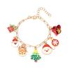 Enamel Drip Bell Pendant Necklace Alloy Metal Santa Claus Bracelet Christmas Necklace  Christmas