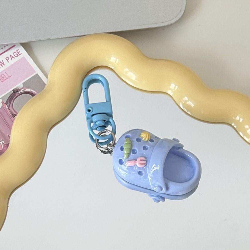 

Cute Simulation Slippers Hanging Keychain 3D Slipper Shoes Pendant Keyring Women style 3