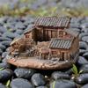 Old Rural House Miniature Nostalgic Mini Countryside House Resin Ornament Rustic Tiny House