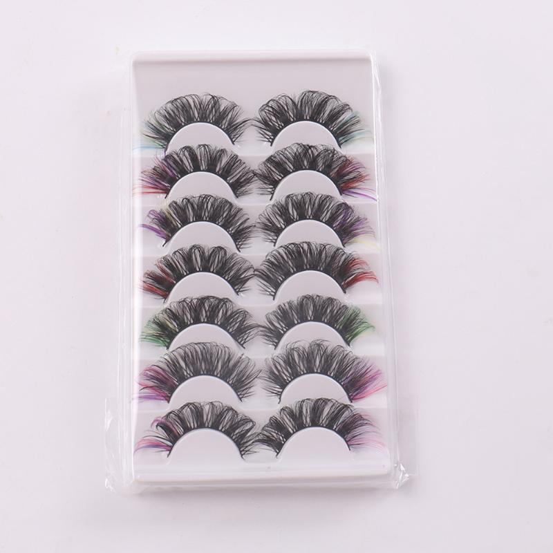 3D Mink Colored False Eyelashes Vibrant Color Fluffy Natural Soft Lashes Eye Makeup For Performances Stage Events