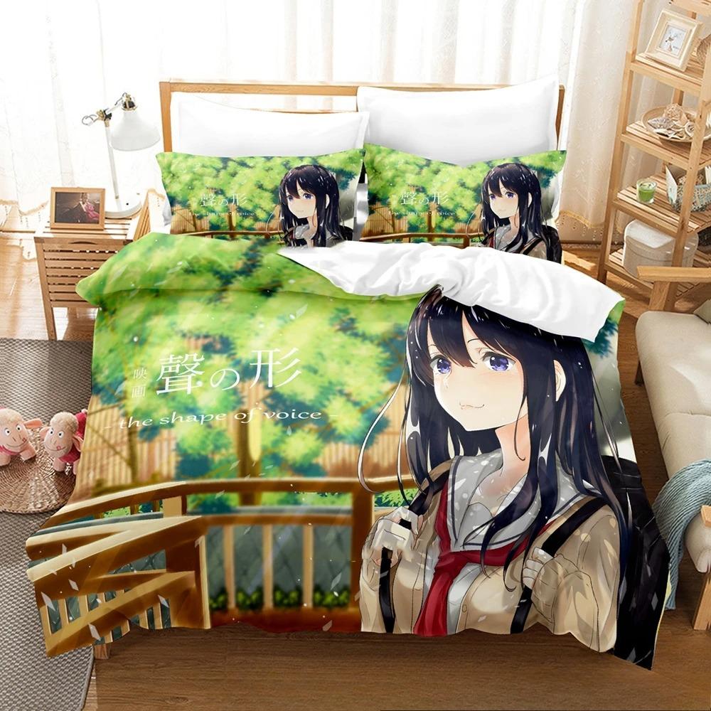 Comfortable Anime Print Duvet Cover Set With Duvet Cover And Pillowcases King Queen Twin Sizes For Boys Girls And Kids