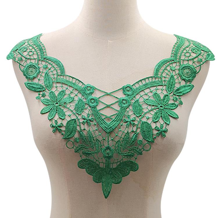 Koronka rozpuszczalna w wodzie, haftowana broszka, trójwymiarowy haftowany kołnierzyk jedwab poliestrowy, pusty sztuczny kołnierzyk Akcesoria koronkowe DIY