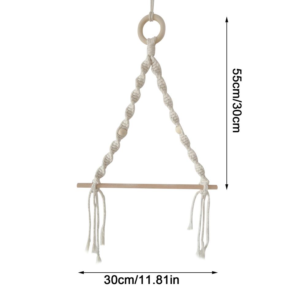 Nordic Wooden Stick Toilet Paper Holder Wall Hanging Hand-woven Tapestry Macrame Kitchen Bathroom Towel Rack Decoration