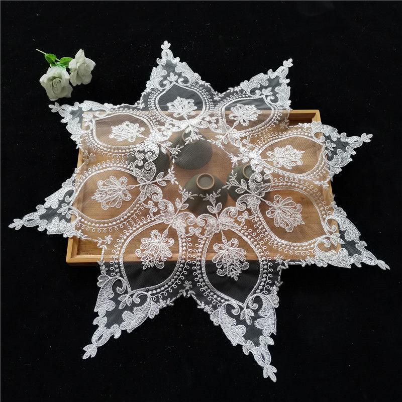Lace Embroidered Tablecloth Tea Table Lamp Cover Round Table Tablecloth Luxurious Cover
