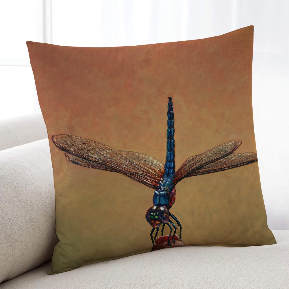 Retro Dragonfly Cushion Cover Home Bedding Sofa Living Room Pillowcase Simple Soft Skin Cushion Cover Party Gift