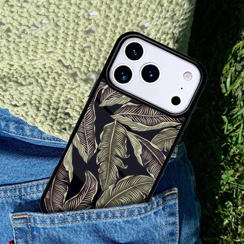 Retro Banana Leaf Plant Phone Case For iPhone 17 AIR 16 Pro Max 15 14 Pro 11 12 13 Shockproof Silicone Cover