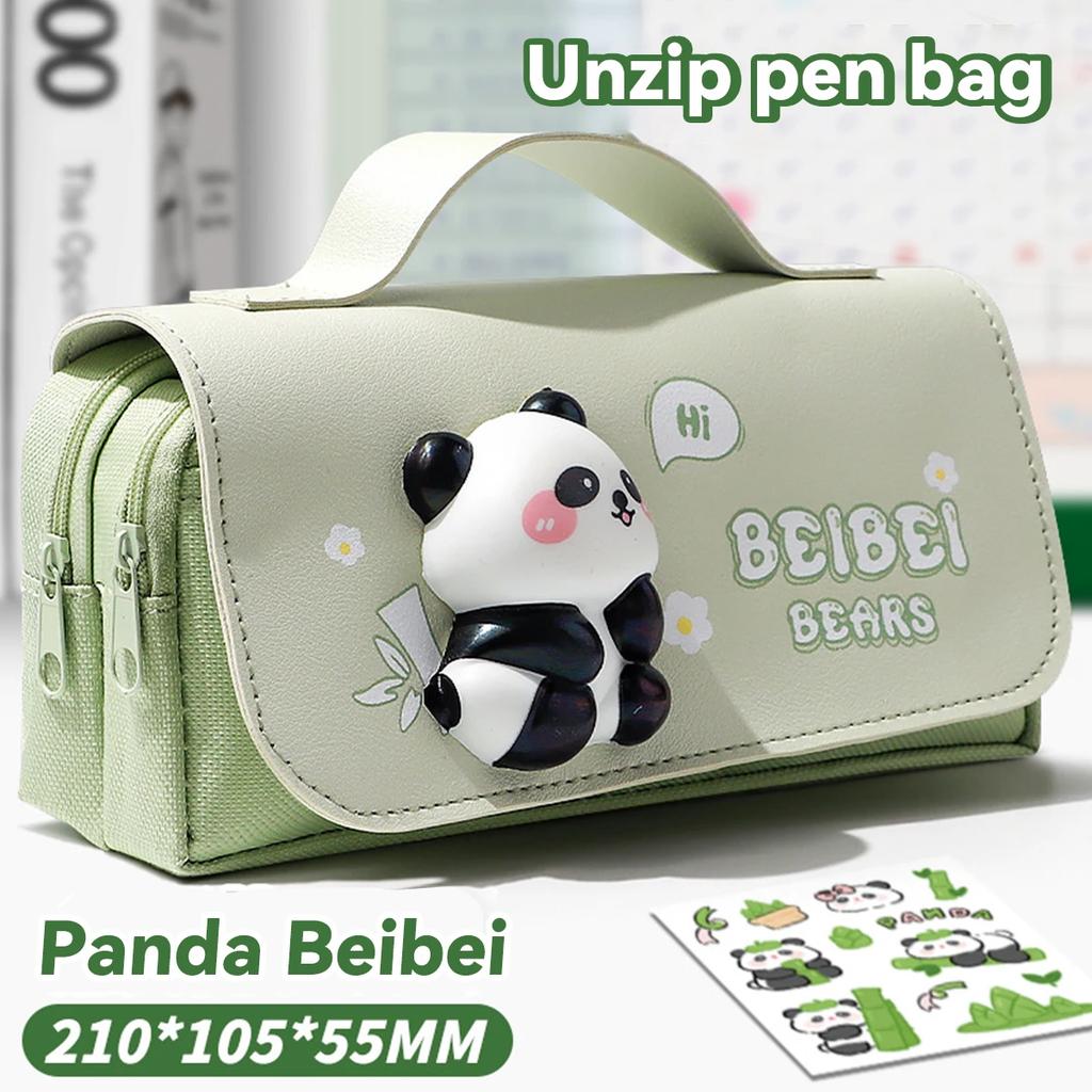 Capybara 3-layer Large Capacity Pencil Case Organizer for Girls Portable Cute Pencil Bag for Students Stationery Back To School