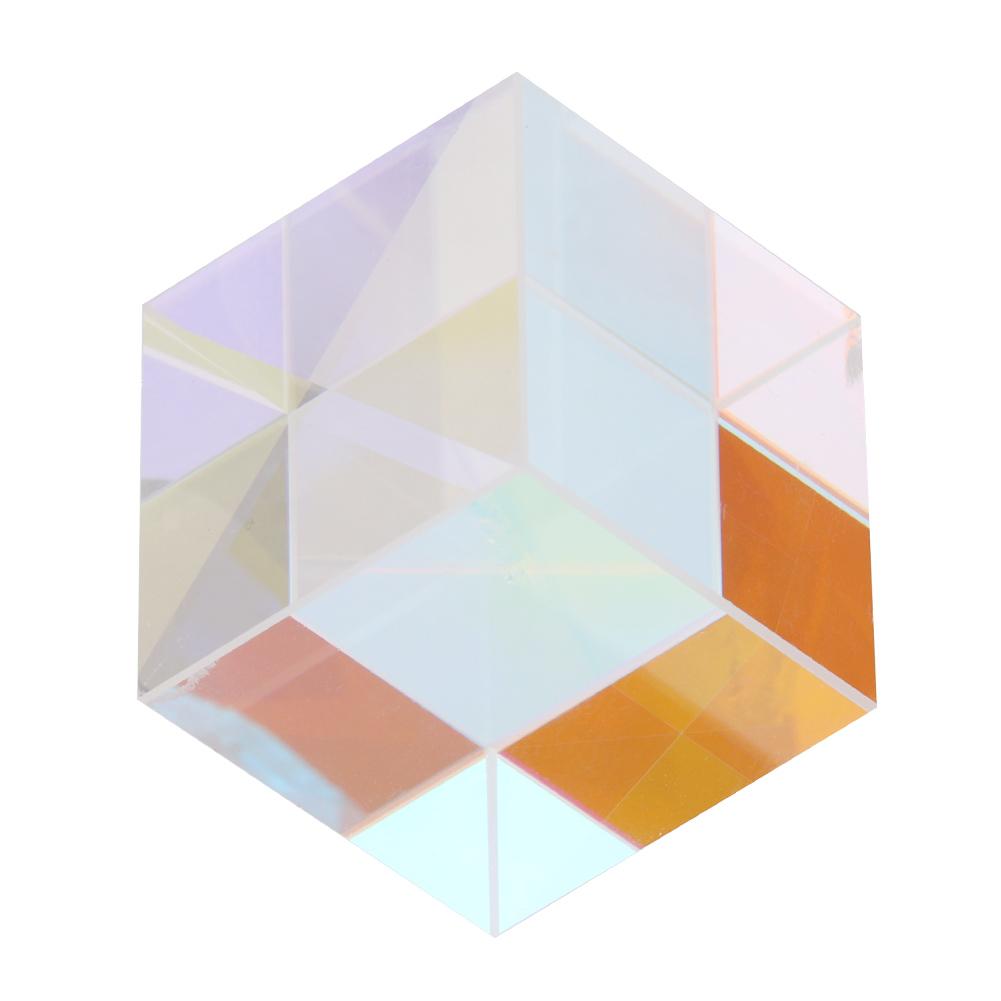 SiX Sided Bright Light Combine Cube Prism Stained Glass Beam Splitting Prism(1.5*1.5*1.5cm)