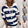 Women Fashion Hooded Printed Sweatshirt Long Sleeve Casual Pullover Shirt Top