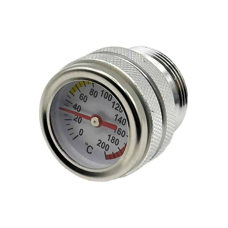 M30x1.5/M20x1.5 Black/Silver Motorcycle Fuel Tank Caps With Oil Temperature Gauge 0-200℃ Pointers Dial Meter  For Kawasaki 87-98