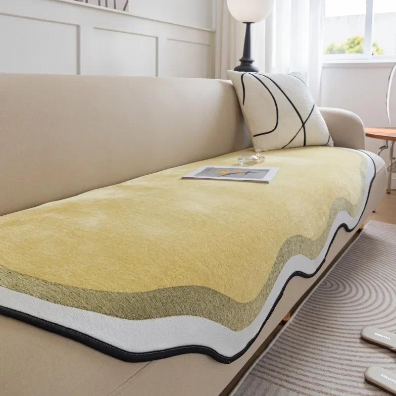 Thicken Chenille Sofa Cushion for Living Room Special Shape Non-slip Couch Cover Corner Sofa Towel Seat Pad Home Protection