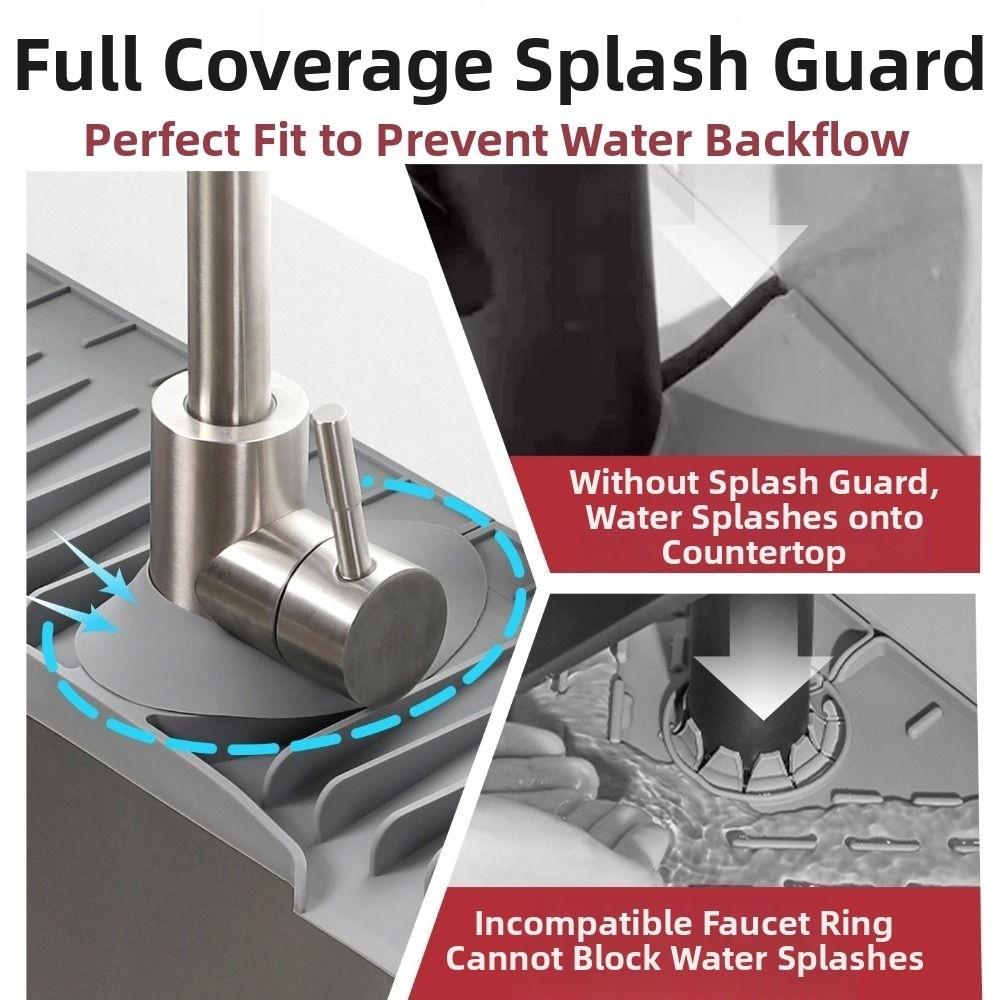Splash-Proof Kitchen Sink Draining Pad Easy Clean Sink Splash Pad Bathroom Use