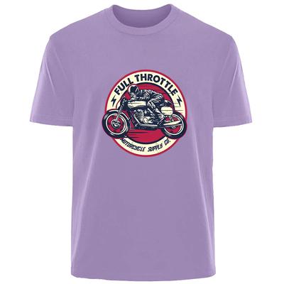 Letni retro motocyklowy nadruk wysokiej jakości męski 100% bawełniany oddychający pochłaniający pot T-shirt swobodny modny męski uliczny ubiór