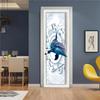 Underwater World Wallpaper 3D Door Sticker Self Adhesive PVC Fish Dolphin Poster For Kids Girls Room Home Door Decoration Murals