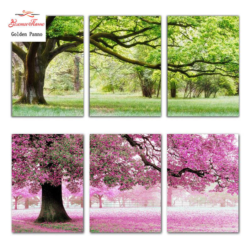 

11 CT Печатный DIY Хлопок Нить Счет Крестовины Вышивка Набор романтических деревьев