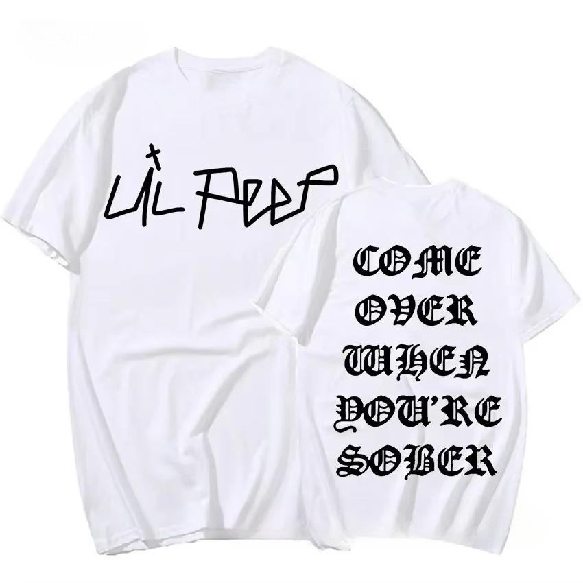 Rapper Lil Peep Přijď, až budeš střízlivý Tour Tričko Pánské Letní Polyesterové Topy Trička Pánské Ležérní Oblečení Harajuku Streetwear