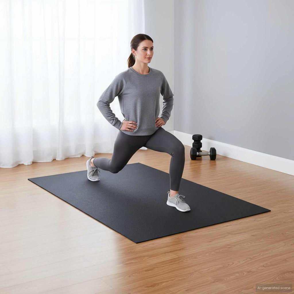 Sports Protection Mat Black 183 X 122 X 0.6 Cm High Density PVC