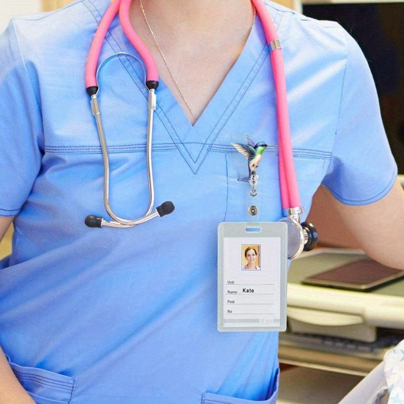 Exquisite Hummingbird Badge Holder for Medical, Education, and Office Professionals.