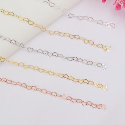 10pcs 14K Gold Bag Color Retention Love Chain Heart Necklace Diy Handmade Work In Progress Bracelet Necklace Accessories
