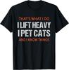 Funny Gym Workout Weightlifting Cat Animal Themed Saying T-Shirt