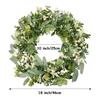 45cm Green Leaf Eucalyptus Wreath Round Green Faux Leaf Garland Garden Porch Farmhouse Festival Celebration Vine Wreath