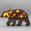 with Light Forest Animal Wood Crafts 3D Luminous Wooden Animal Ornament Wood Animal Craft  Home