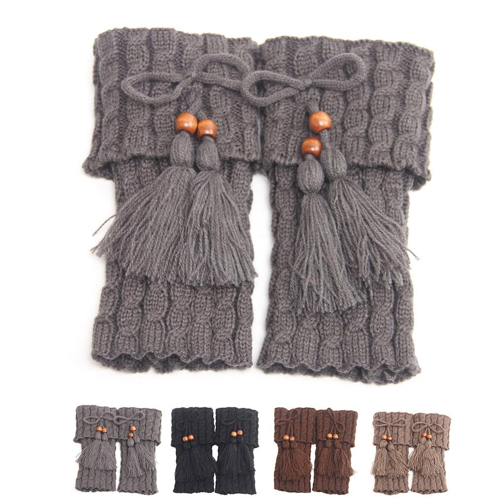 Women's Winter Warm Trim Leg Warmers Socks Crochet Knitted Boot Cuffs Toppers
