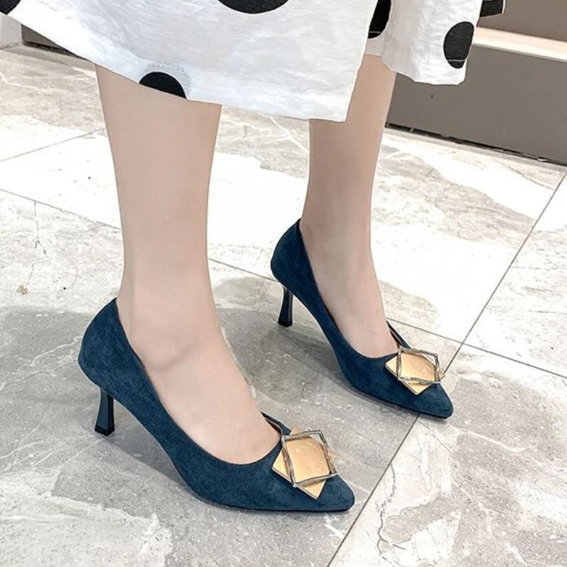 Fashion Women's Shoes On Heeled Pointed Toe Pumps Stilito Ladies High Heels Y2k Slip Korean Style Beau Today with Discount Quality Sale