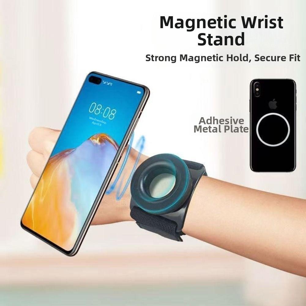 Magnetic Suspension Running Phone Holder Portable 360° Rotatable Wrist Phone Stand for Magsafe Cell Phone Arm Wrist Band Outdoor
