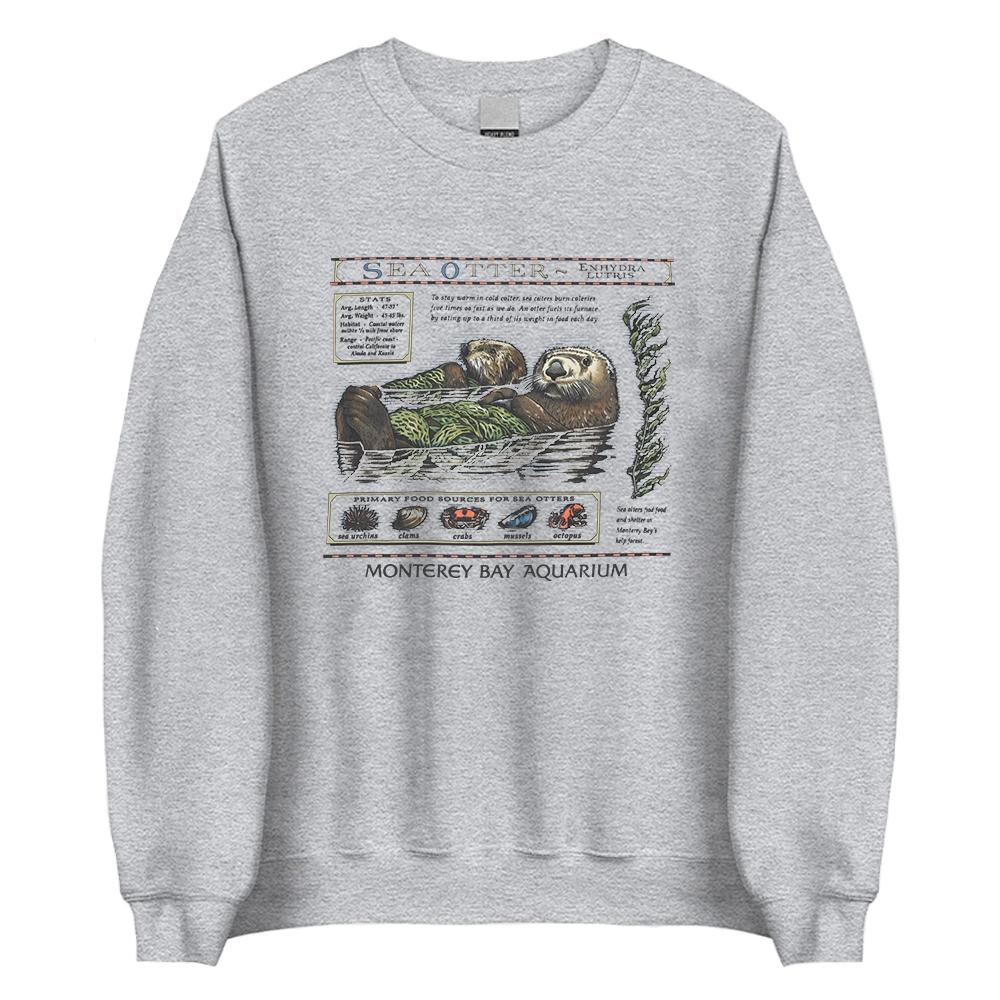 Sea Otter Monterey Bay Aquarium Sweatshirt Long Sleeve Female Winter Pullovers Crewneck Women Men Casual Clothing Streetwear