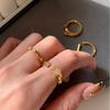 Real Gold Electroplated Zircon Star Opening Ring Niche High-end Sense Light Luxury Temperament Index Finger Ring Daily Versatile Jewelry