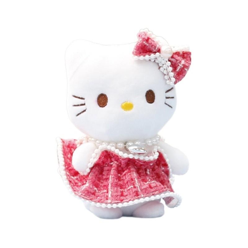 Pendant Plush With Artificial Pearl Necklace And Plaid Skirt Decor